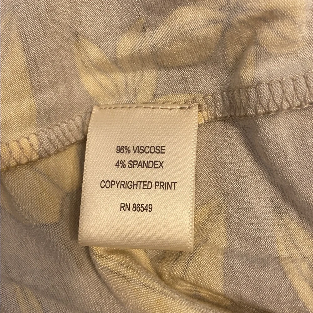 Tommy Bahama Yellow and Beige Floral Print Twist Front Sleeveless Dress Size S - Picture 7 of 8